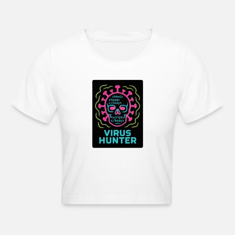 Cybersecurity: Virus Hunter - Cropped T-Shirt - white