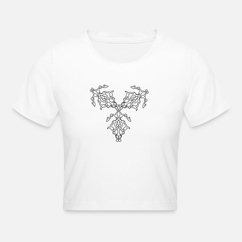 Geometric Patterns - Cropped T-Shirt - white