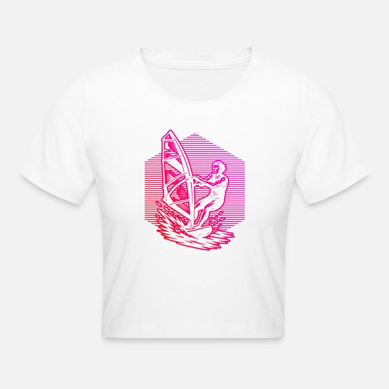 Windsurfing in a nutshell - Cropped T-Shirt - white