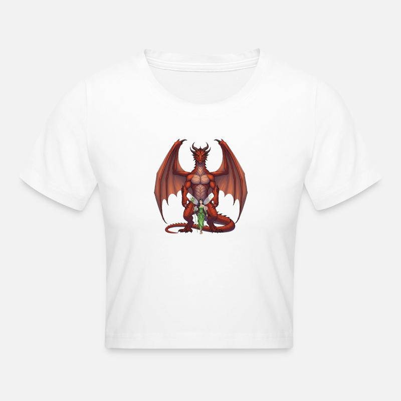 Dragon Pourpre et Fée de la Forêt - Crop top - blanc