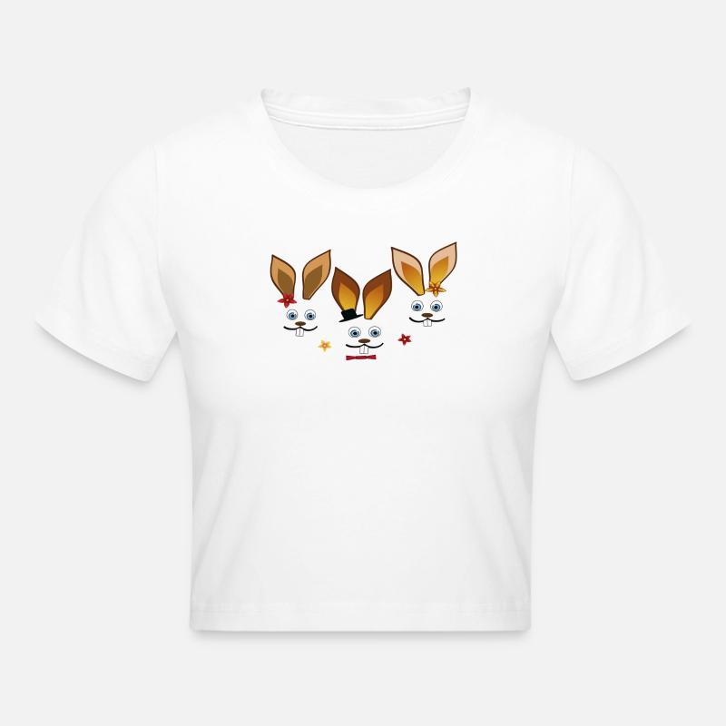 Joyeux lapins de Pâques - Crop top - blanc