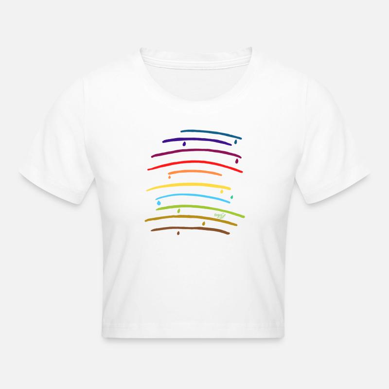 Rainbow arches with drops - Cropped T-Shirt - white