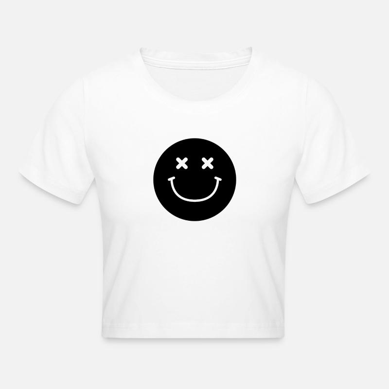 Visage souriant - Crop top - blanc