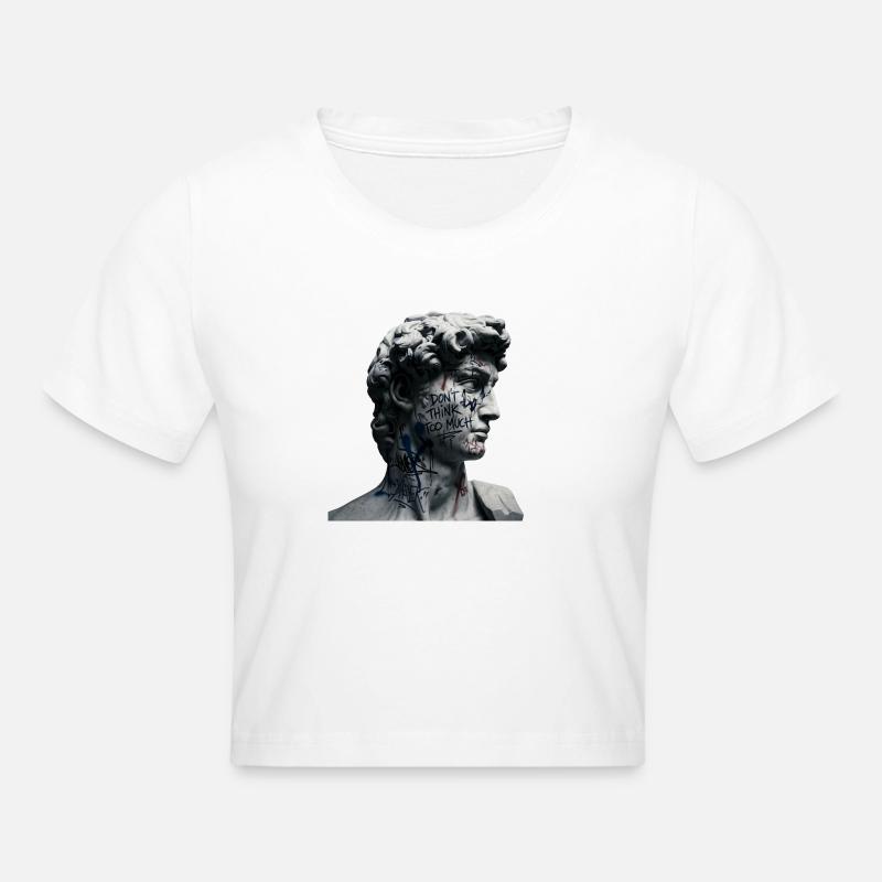 Don't Think Too Much Graffiti-David - Cropped T-Shirt - white