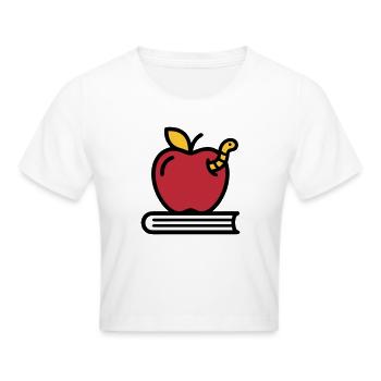 Apple Book Worm Elementary School - Cropped T-Shirt - white - Front - Marisol (170cm)
