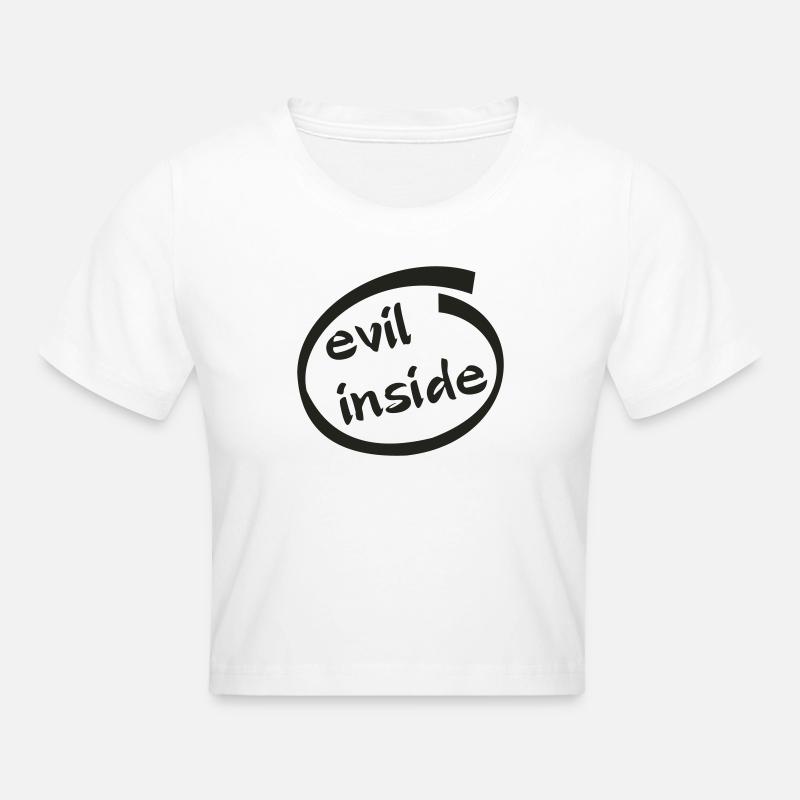Graphique du mal à l’intérieur de l’anneau - Crop top - blanc