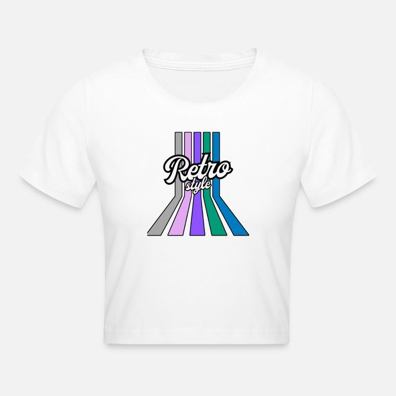StyleRetro Multicolor Stripes - Cropped T-Shirt - white