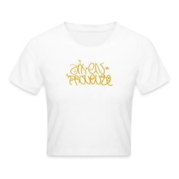 Aix en Provence Street Art Graffiti T-Shirt - Frauen Cropped T-Shirt - Weiß - Vorne - Marisol (170cm)