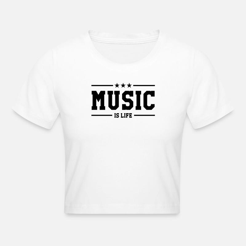 Music is life - Crop top - blanc