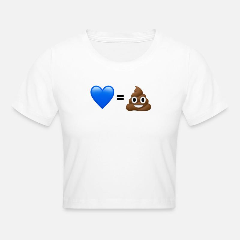 AfD is shit - 💙 = 💩 (Bright Design) - Cropped T-Shirt - white