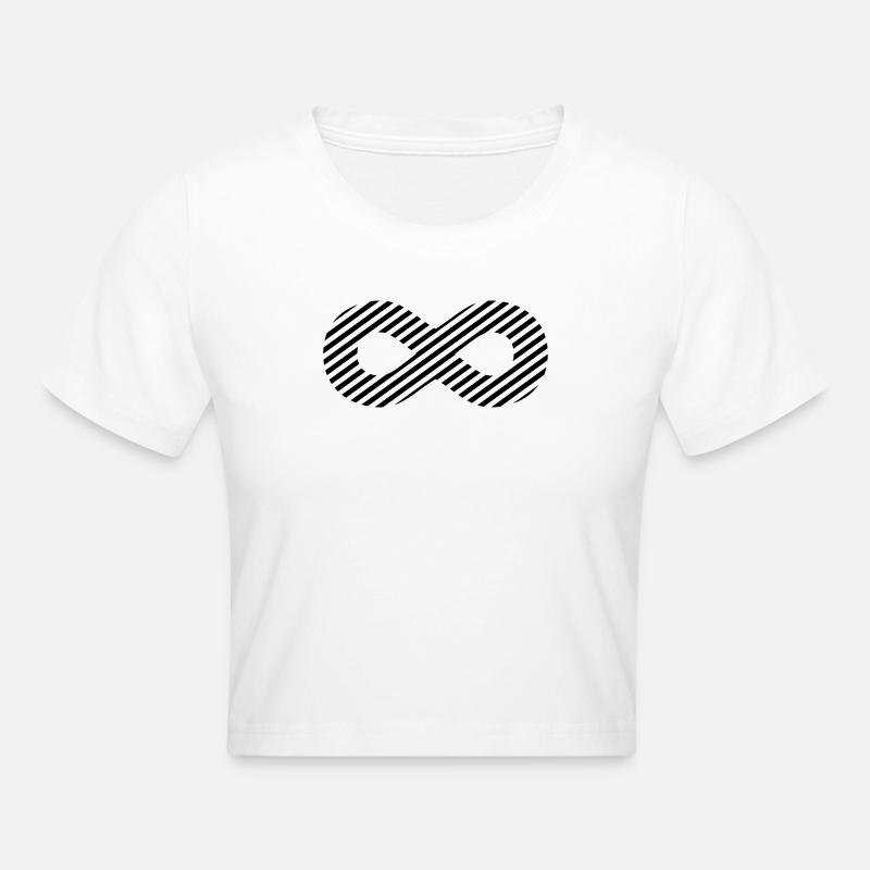 Infinity sign - pattern stripes - Cropped T-Shirt - white
