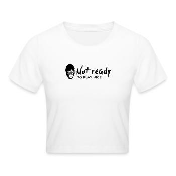 Guerrilla Girl – not ready to play nice - Frauen Cropped T-Shirt - Weiß - Vorne - Marisol (170cm)
