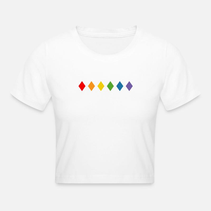 Losange arc-en-ciel - Crop top - blanc