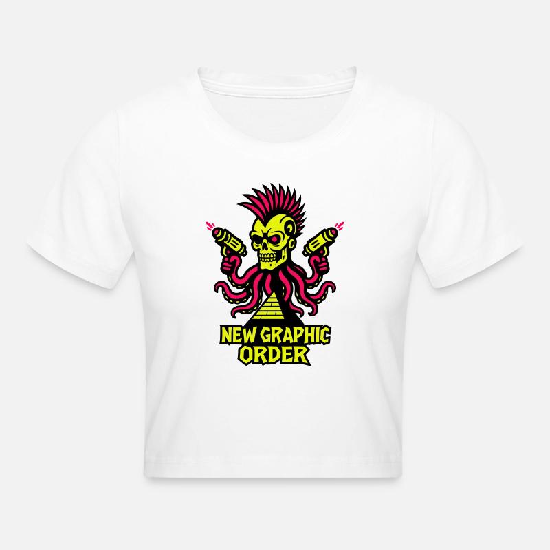 ONG Skull Punk - Crop top - blanc