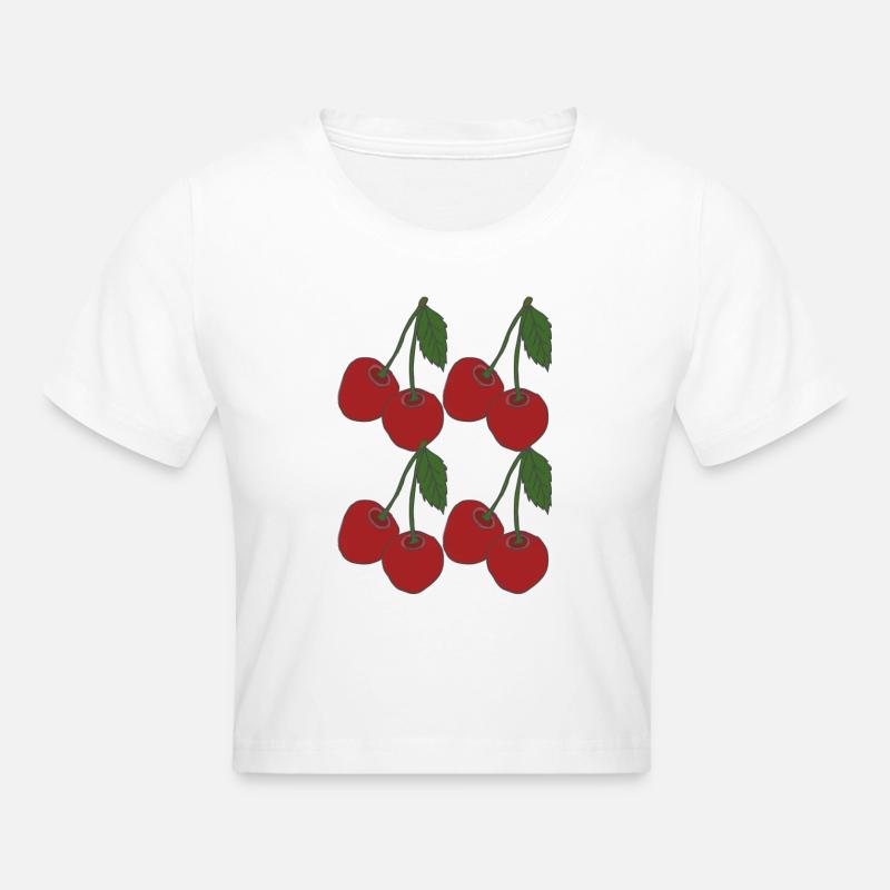 Cerises 4 fois - Crop top - blanc