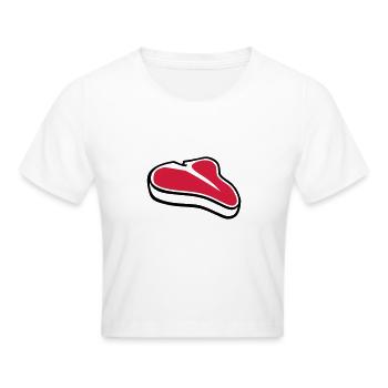 Steak - Frauen Cropped T-Shirt - Weiß - Vorne - Marisol (170cm)