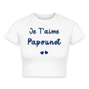 je t'aime papounet - Crop top - blanc - Devant - Marisol (170cm)