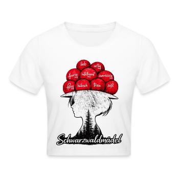 Schwarzwaldmädel Bollenhut Schwarzwald Grunge - Frauen Cropped T-Shirt - Weiß - Vorne - Marisol (170cm)