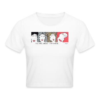 UNIQUE Artwork by CHP - Frauen Cropped T-Shirt - Weiß - Vorne - Marisol (170cm)
