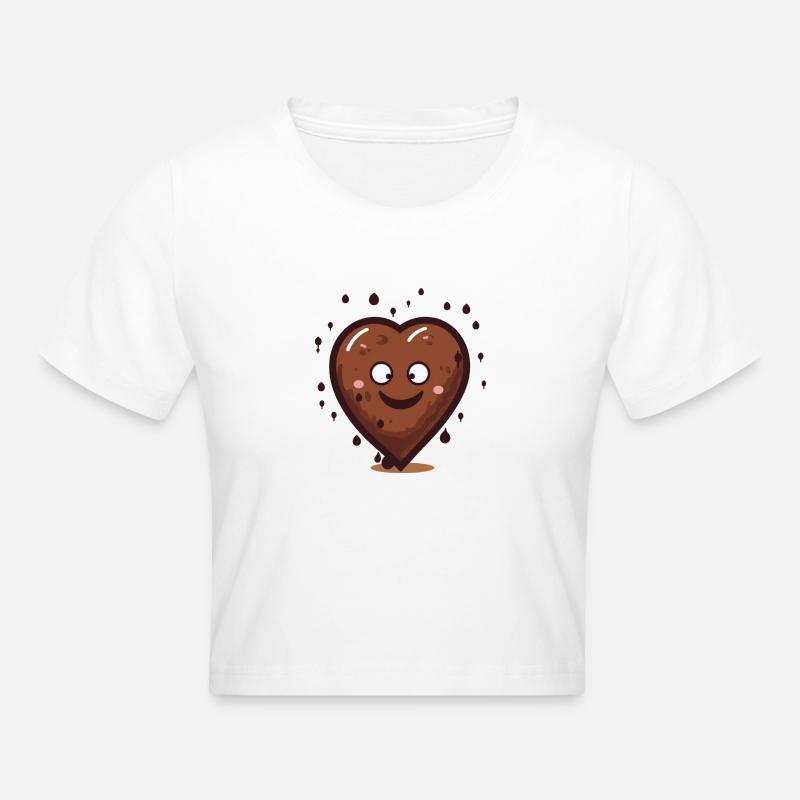 Cœur de caca rieur - Crop top - blanc
