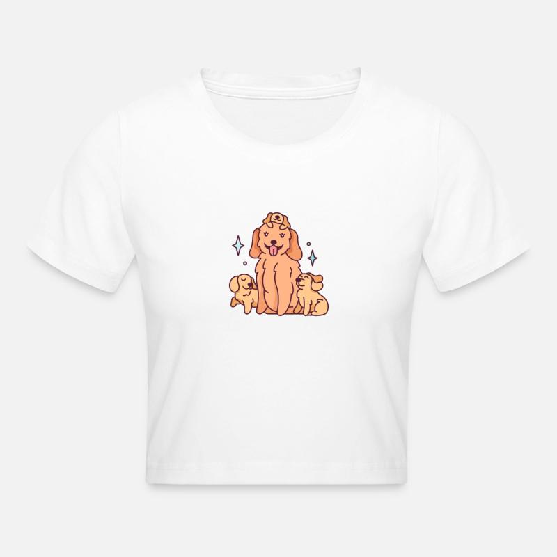 Golden retriever - Crop top - blanc