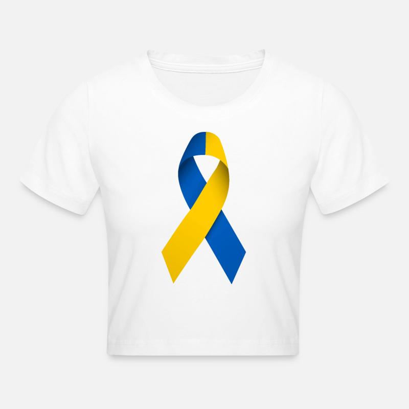 Boucle de solidarité ukrainienne - Crop top - blanc