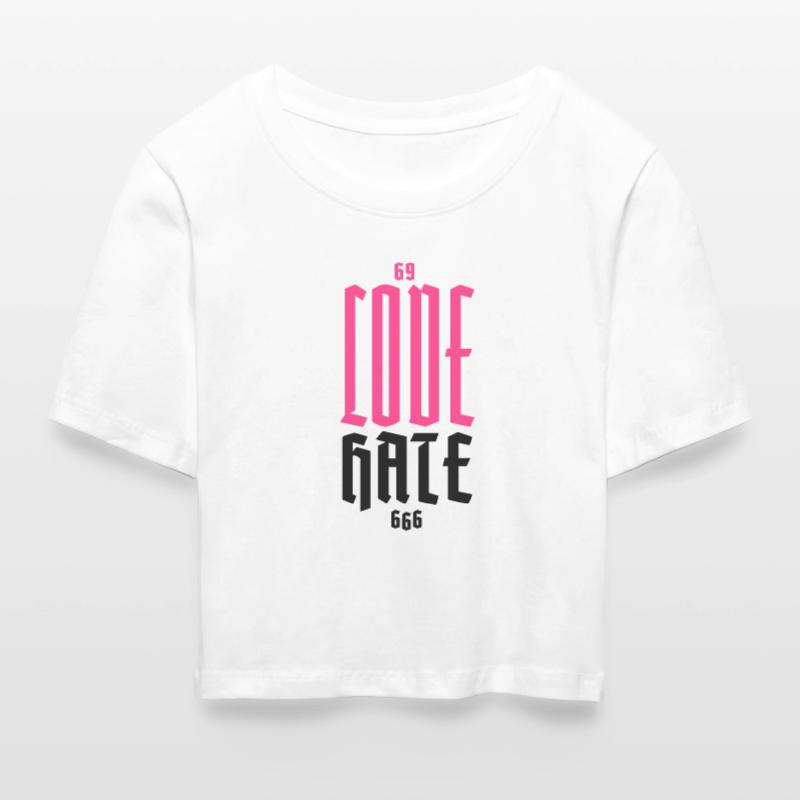 Gothic Neon CODE Vertical Cropped T-Shirt