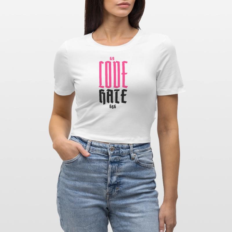 Gothic Neon CODE Vertical Cropped T-Shirt