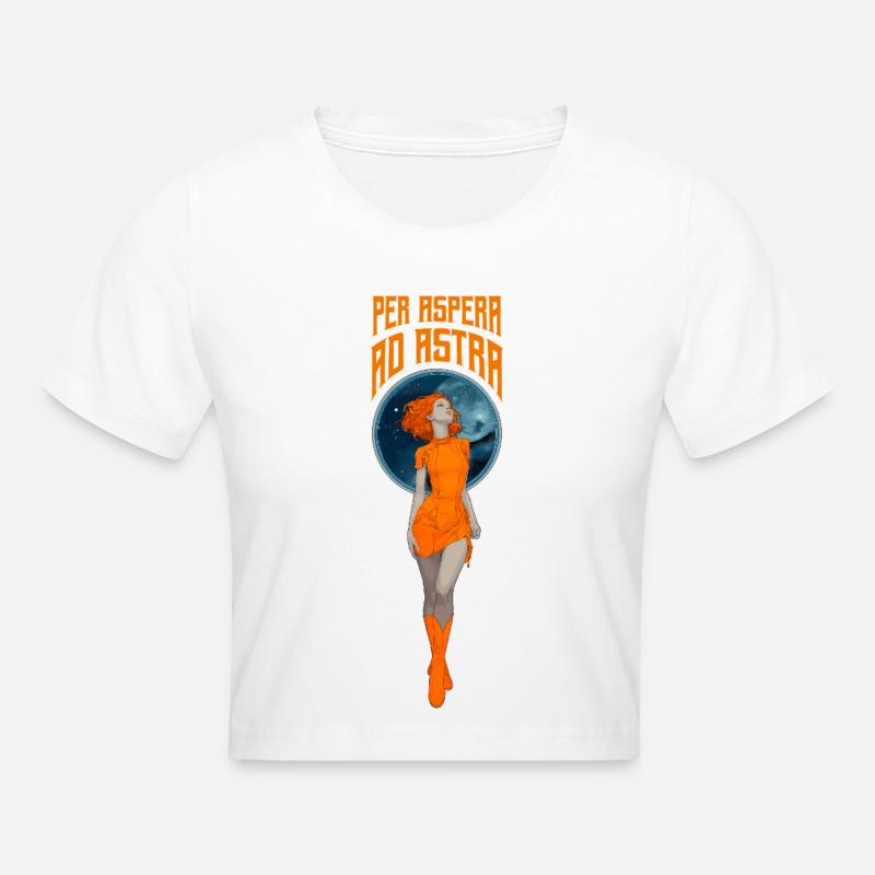 Per Aspera ad Astra – Astronaute rétro - Crop top - blanc