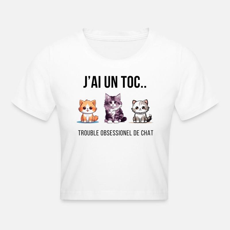 OBSESSION DU CHAT 🐱💘 - Crop top - blanc