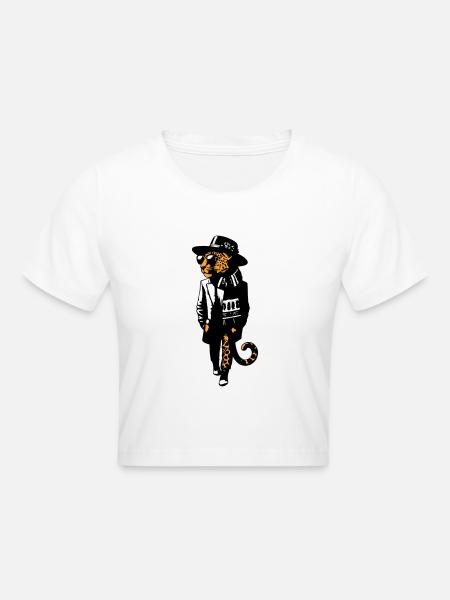 Leopard dandy - Cropped T-Shirt - white