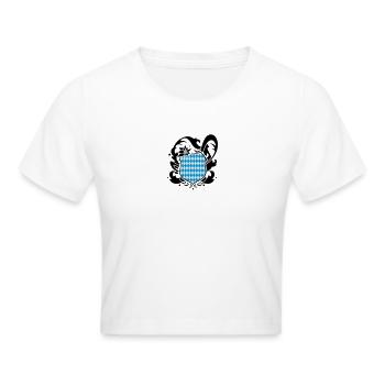 Ein bayerisches emblem mit Edelweiss - Frauen Cropped T-Shirt - Weiß - Vorne - Marisol (170cm)