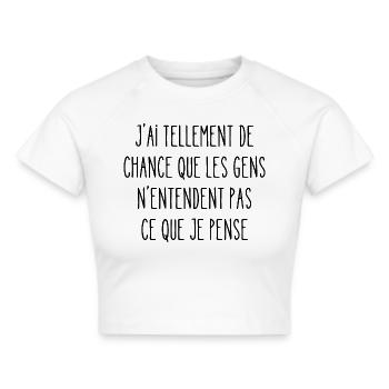 tellement de chance que les gens n'entendent pas - Crop top - blanc - Devant - Marisol (170cm)