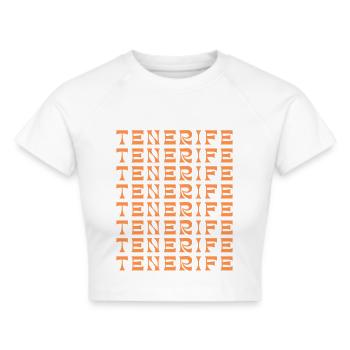 Tenerife Grid Pattern - Cropped T-Shirt - white - Front - Marisol (170cm)
