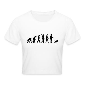Mops - Frauen Cropped T-Shirt - Weiß - Vorne - Marisol (170cm)