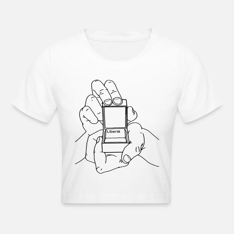MAINS LIBERTE - Crop top - blanc