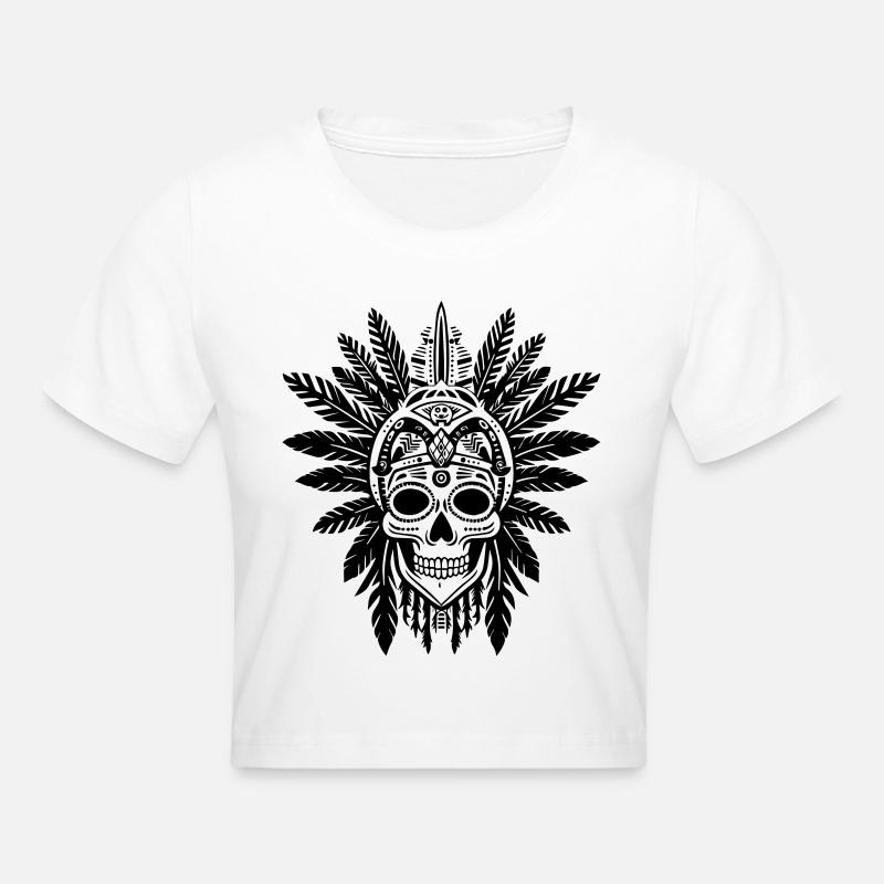 Neo Skeleton Tattoo - Cropped T-Shirt - white