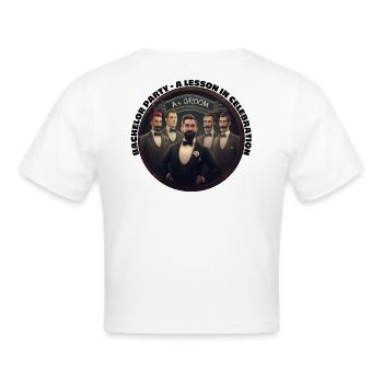 Bachelor Party - A Lesson in Celebration. teacher - Cropped T-Shirt - white - Back - Marisol (170cm)