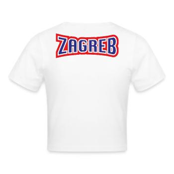Zagreb, moj grad. - Frauen Cropped T-Shirt - Weiß - Hinten - Marisol (170cm)