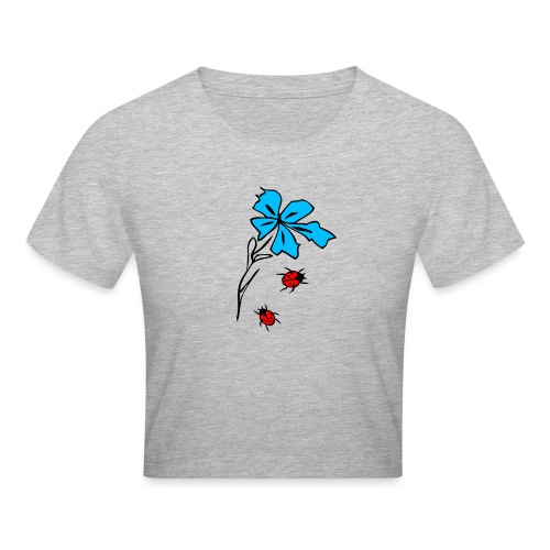 Blume, Marienkäfer, Glück - Cropped T-Shirt