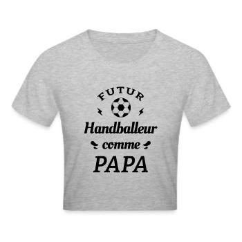 FUTUR HANDBALLEUR COMME PAPA - Crop top - gris chiné - Devant - Liana (172cm)