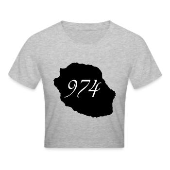 Isle of White 974 meeting - Cropped T-Shirt - heather grey - Front - Liana (172cm)
