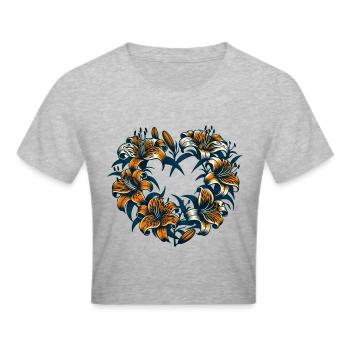Lys tigré - Crop top - gris chiné - Devant - Liana (172cm)