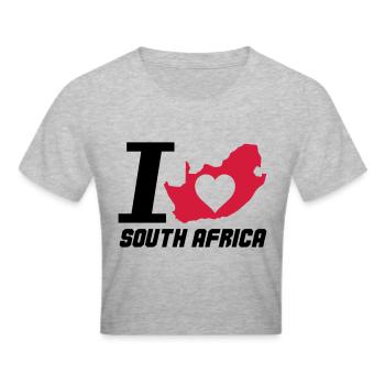 south_africa_i_love_2 - Cropped T-Shirt - heather grey - Front - Liana (172cm)