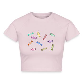 bonbons - Crop top - gris chiné - Devant - Liana (172cm)