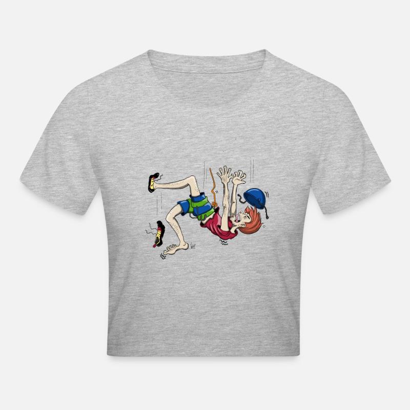 Grimpeur qui s’écrase - Crop top - gris chiné
