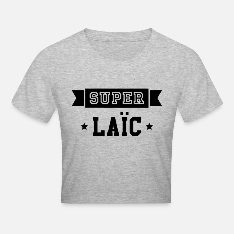 Athéisme / Athée / Religion / Laïc / Laïcité - Crop top - gris chiné