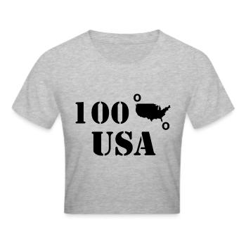 États-Unis - Crop top - gris chiné - Devant - Liana (172cm)