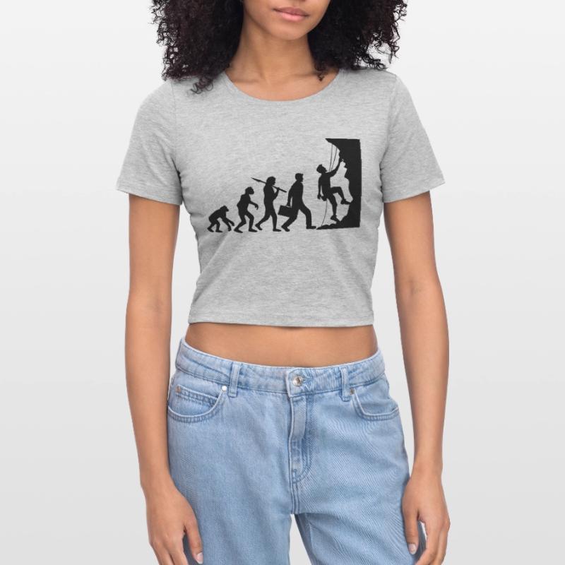 evolution evolution born steep wall climbs Cropped T-Shirt