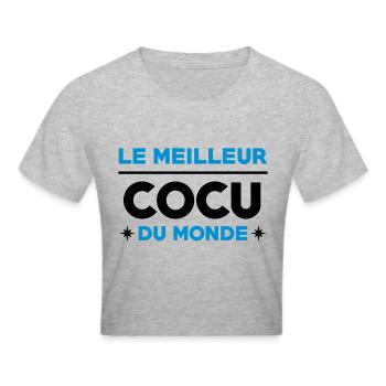 Cocu / Cocue / Adultère / Fidèle / Mariage / Sexe - Crop top - gris chiné - Devant - Liana (172cm)